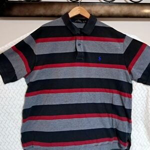 Polo by Ralph Lauren Men's Striped Polo Shirt - Black, Gray, and Red